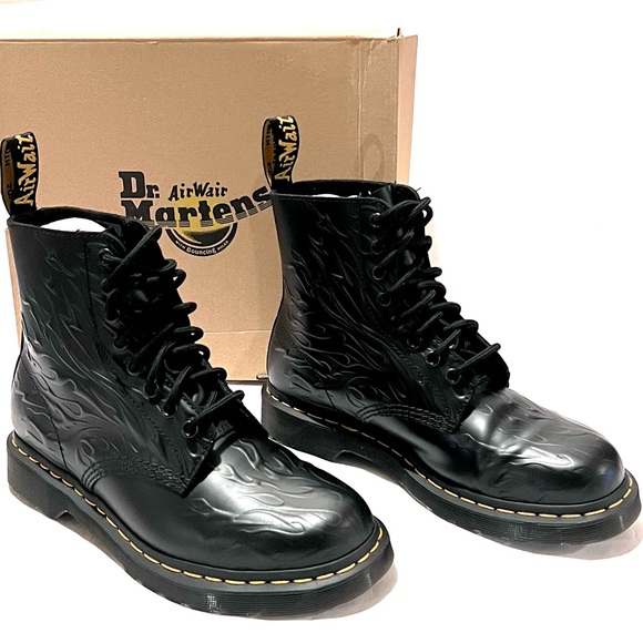 Dr. Martens Other - COPY - Dr. Martens 1460 Flames Polished Smooth Leather Boots Size 9 Women/8 Men…